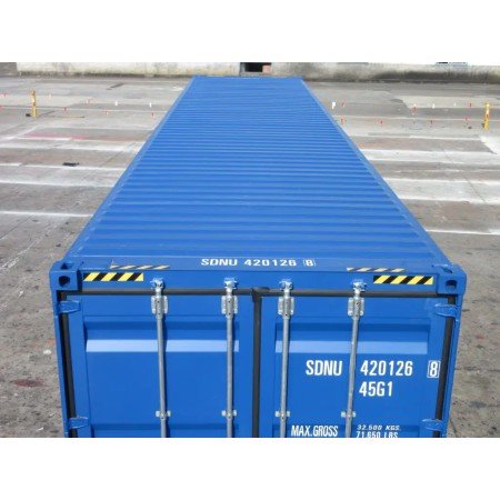 Conteneur maritime 40 pieds High Cube neuf – 76 m³, 2,70 m hauteur